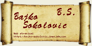 Bajko Sokolović vizit kartica